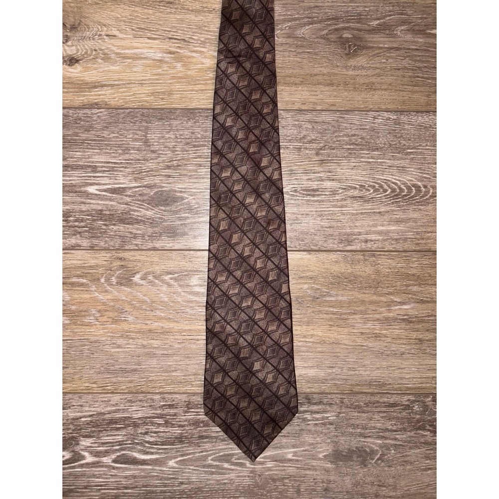 Vintage Requirements Geometric Design Tie - Copper - 100% Silk